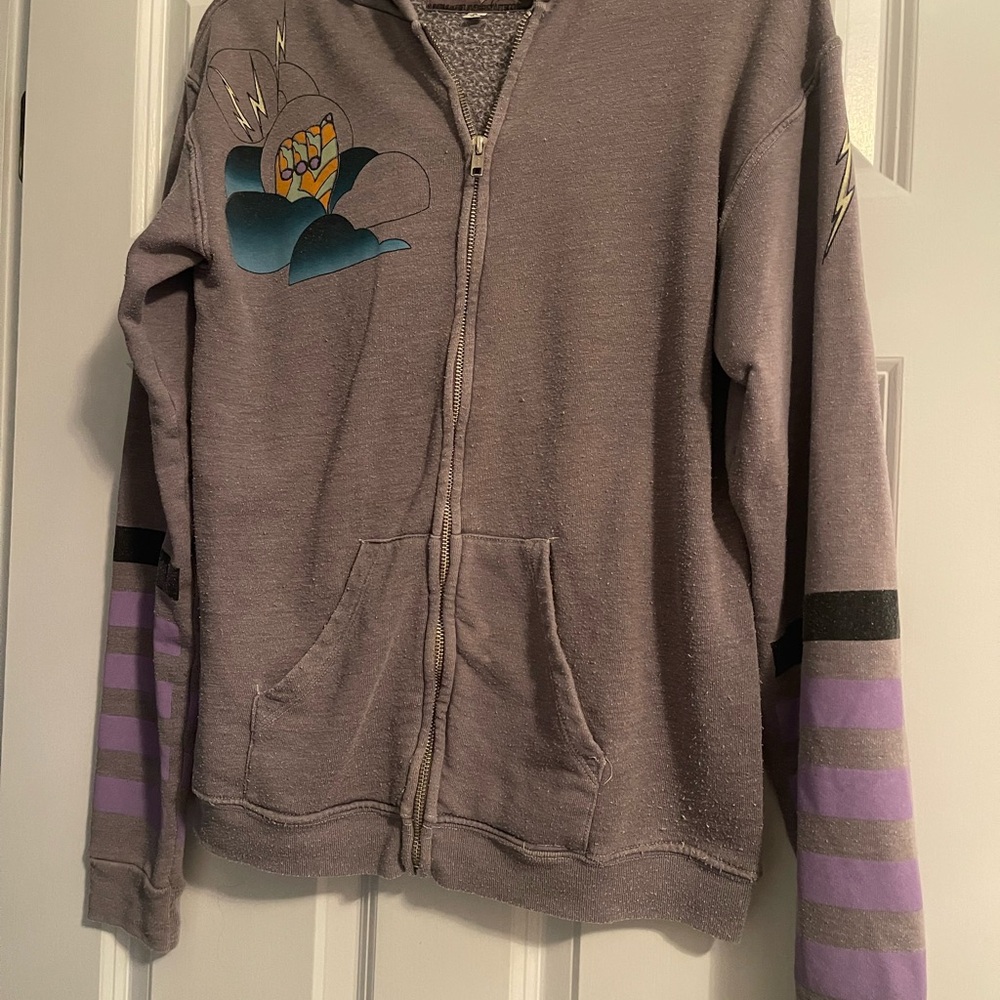 Freecity Gray Hoodie with Purple Accents